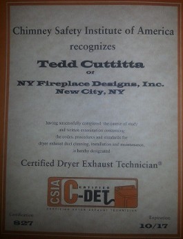 Chimney Safety Institute Certificate